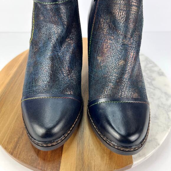 NEW L'Artiste By Spring Step 38 Captivate Women's Leather Block Heel Boots - Picture 2 of 14